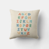 モダンABCアルファベット可愛いパーソナライズされた子供の装飾 クッション (裏面)