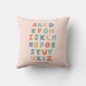 モダンABCアルファベット可愛いパーソナライズされた子供の装飾 クッション (裏面)