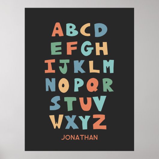 モダンABCアルファベパーソナライズされたット教室 ポスター (正面)