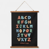 モダンABCアルファベパーソナライズされたット教室 吊り下げ型タペストリー (正面)