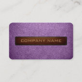 モダンAfrican VioletとBlack Leather Look 名刺 (正面)
