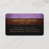 モダンAfrican VioletとBlack Leather Look 名刺 (裏面)