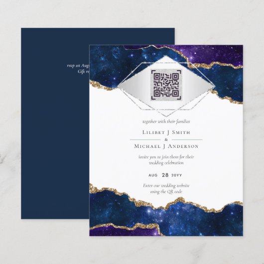 モダンAgate Blueの結婚SUITE QRコード (正面/裏面)