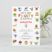 モダンAny Age Fruity & Fabulous Gym Girl誕生日 招待状 (スタンド正面)