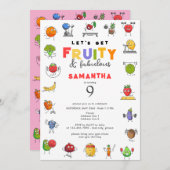 モダンAny Age Fruity & Fabulous Gym Girl誕生日 招待状 (正面/裏面)