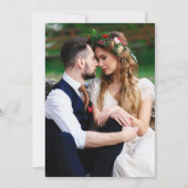 モダンArchの結婚Burgundyフローラフォトブルー 招待状 (裏面)