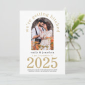 モダンArchフォト金ゴールド結婚の 招待状 (スタンド正面)