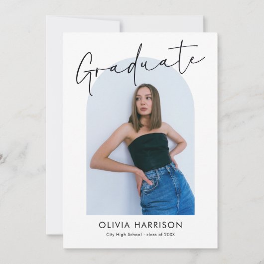 モダンArch写真の卒業 招待状 (正面)