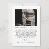 モダンArch写真の結婚サンキューカード 招待状 (裏面)