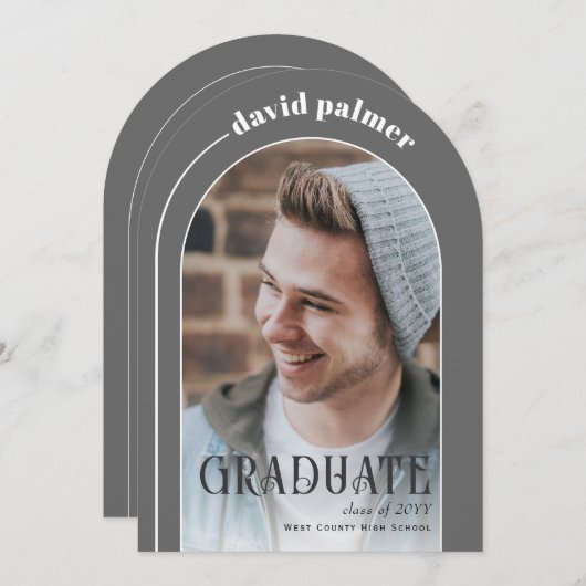 モダンARCH卒業写真 招待状 (正面/裏面)