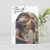 モダンArch 2写真エレガントな結婚式 サンキューカード (スタンド正面)