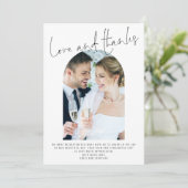 モダンArch 2写真結婚の愛と感謝してい カード (スタンド正面)