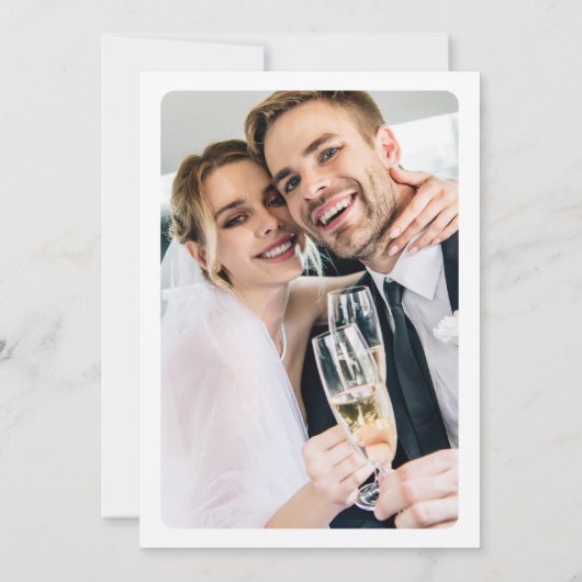 モダンArch 2写真結婚の愛と感謝してい カード (裏面)