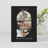 モダンArch 4-Photo Collageの結婚サンキューカード サンキューカード (スタンド正面)