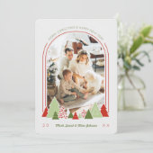 モダンArch and カラフル Tree Photo Crismas Card 招待状 (スタンド正面)