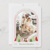 モダンArch and カラフル Tree Photo Crismas Card 招待状 (正面)