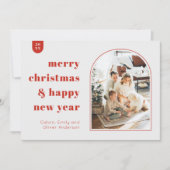 モダンArch and Minimalist Photo Christmas Card 招待状 (正面)