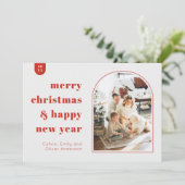 モダンArch and Minimalist Photo Christmas Card 招待状 (スタンド正面)