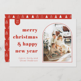 モダンArch and Minimalist Photo Christmas Card 招待状