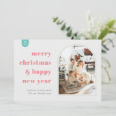 モダンArch and Minimalist Photo Christmas Card 招待状 (スタンド正面)