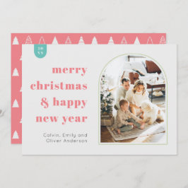 モダンArch and Minimalist Photo Christmas Card 招待状