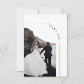 モダンArch Black and White Photo結婚's サンキューカード (正面)