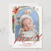 モダンArch Christmasベビー誕生発表 シーズンカード (正面)