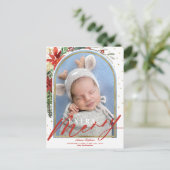 モダンArch Christmasベビー誕生発表 シーズンポストカード (スタンド正面)