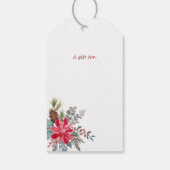 モダンArch Christmas Waterカラーフローラ写真 ギフトタグ (裏面)