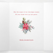 モダンArch Christmas Waterカラーフローラ写真 三つ折りカード (内部中)