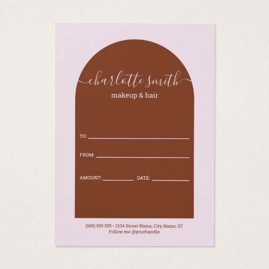 モダンArch Earth Tones商品券 (裏面)