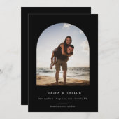 モダンArch Frame Flat日付の写真カードを保存 セーブザデート (正面/裏面)