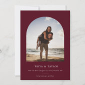 モダンArch Frame Flat日付の写真カードを保存 セーブザデート (正面)