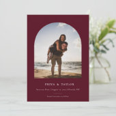 モダンArch Frame Flat日付の写真カードを保存 セーブザデート (スタンド正面)