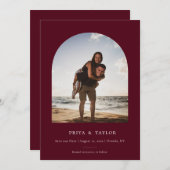 モダンArch Frame Flat日付の写真カードを保存 セーブザデート (正面/裏面)