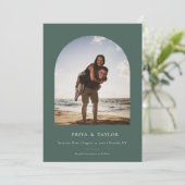 モダンArch Frame Flat日付の写真カードを保存 セーブザデート (スタンド正面)