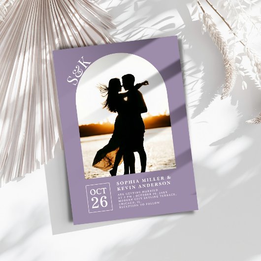 モダンArch I写真Iアメジスト煙I結婚の 招待状