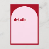 モダンArch Minimalistのタイムラ結婚イン詳細En エンクロージャーカード (裏面)