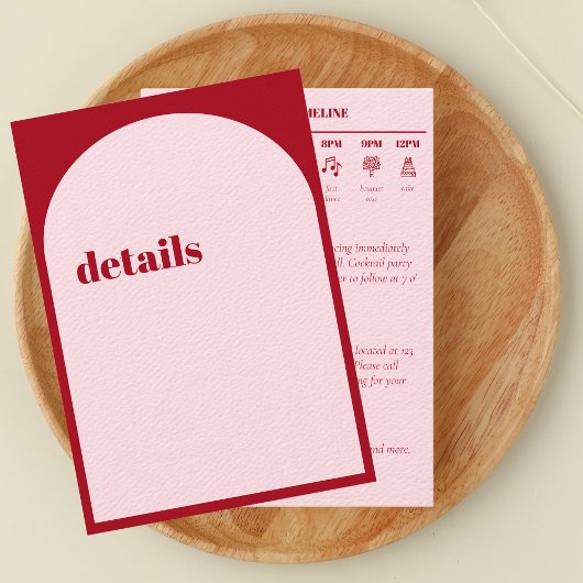 モダンArch Minimalistのタイムラ結婚イン詳細En エンクロージャーカード