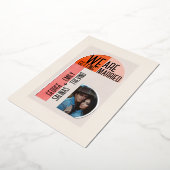 モダンArch、Orange、Pink、Photo Area 箔招待状 (回転した状態)