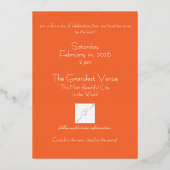 モダンArch、Orange、Pink、Photo Area 箔招待状 (裏面)