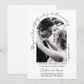 モダンArch Photoのスクリプ結婚ト 招待状 (正面/裏面)