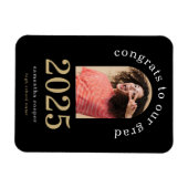 モダンArch Photo 2024 Grad Black Announcement マグネット (横)