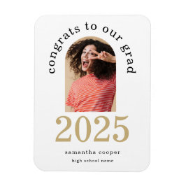 モダンArch Photo 2024 Grad White Announcement マグネット