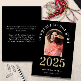 モダンArch Photo 2025 Grad Black Announcement 案内状