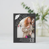 モダンArch Photo Black卒業発表 ポストカード (スタンド正面)