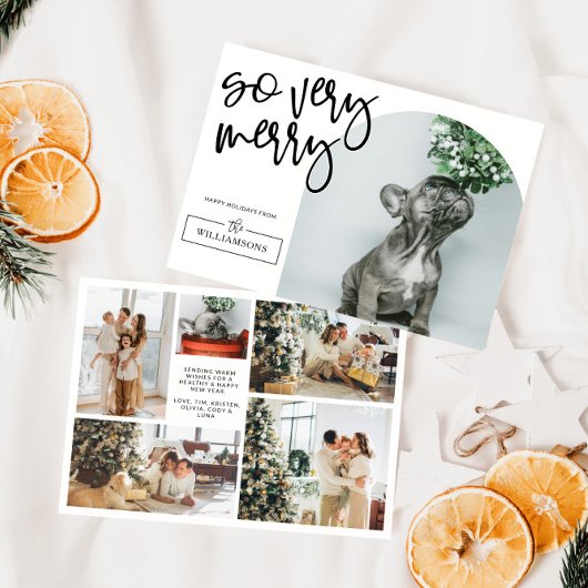 モダンArch Photo Familyクリスマス シーズンカード