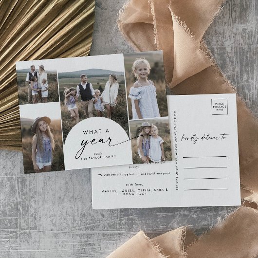 モダンArch Photo Family News What A Year シーズンポストカード