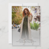 モダンArch Photo Grad Hat Red Graduation 案内状 (裏面)