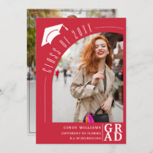 モダンArch Photo Grad Hat Red Graduation